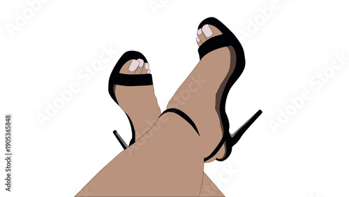 Woman's crossed legs in heels