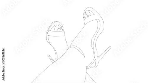 Woman's crossed legs in heels