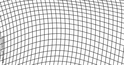 Space Grid mesh lattice with distort deform effect Distortion deformation array of lines Abstract geometric background