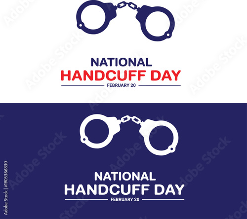 National Handcuff Day Awareness Logo, Art & Illustration