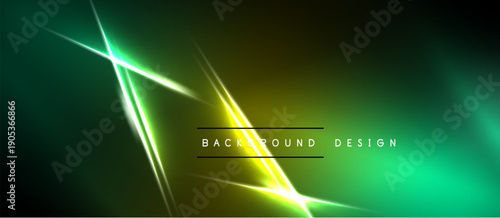 Abstract vibrant background. Green, yellow hues blend with bright light streaks. Modern design element for digital projects.