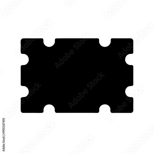 A simple black ticket icon on a white background illustration