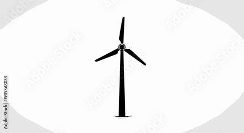Silhouette of a Modern Wind Turbine Generating Clean Energy.