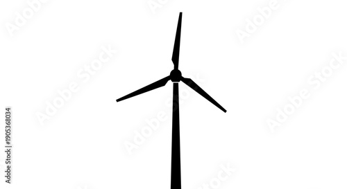 Silhouette of a Modern Wind Turbine Generating Clean Energy 1.