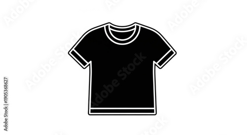 Simple black t-shirt illustration on a plain white background viewed from the front