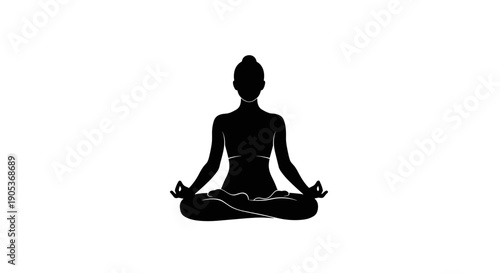 Silhouette of a Woman Meditating in Lotus Pose 1.