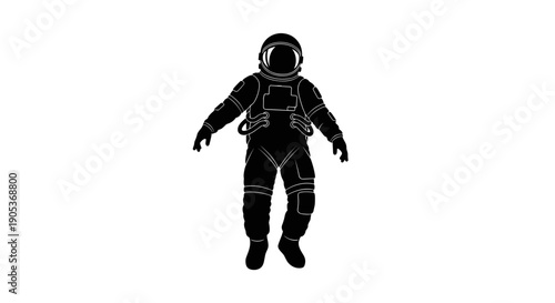 Silhouette of an astronaut floating in space 5.