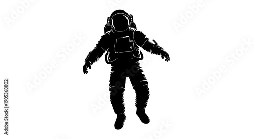 Silhouette of an astronaut floating in space 1.