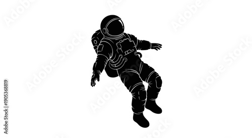 Silhouette of an astronaut floating in space 7.