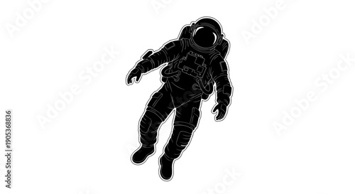 Silhouette of an astronaut floating in space 6.