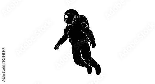 Silhouette of an astronaut floating in space 8.