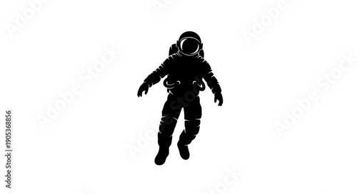 Silhouette of an astronaut floating in space 9.