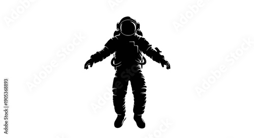 Silhouette of an astronaut floating in space 11.
