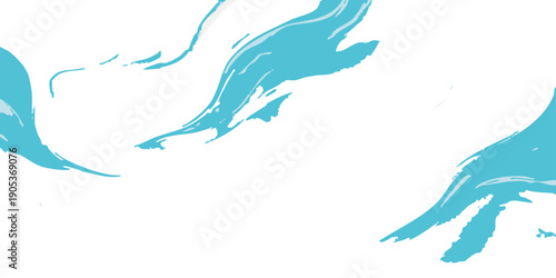 Vector Abstract teal brushstrokes, evoking fluidity, artistic strokes, and aquatic serenity. Suggests a dance of water and movement with free flowing energy, and calm imagery 