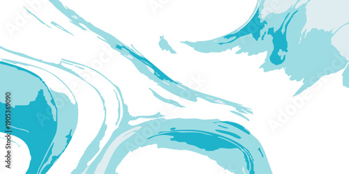 Vector Abstract fluid strokes of cerulean hues evoking aquatic depths on an ethereal, textured canvas. Undulating forms create sense of motion. Perfect for artistic backdrop. 