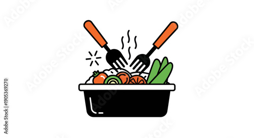 Fresh vegetables in a serving dish