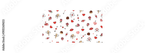 A vibrant collection of assorted food items scattered on a neutral background from a top-down viewpoint