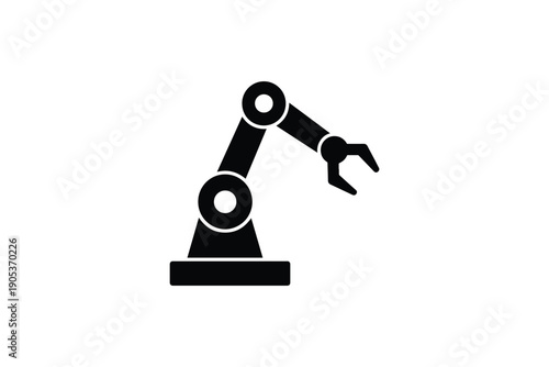 Industrial robot arm working on assembly line, automated manufacturing process, robotic technology