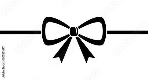 Simple Black Bow Tie Graphic on White Background.