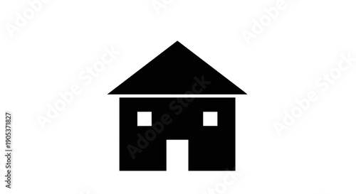 Simple Black House Icon Vector Illustration.