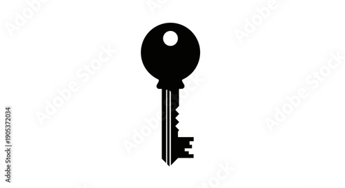 Simple Black Silhouette of a Key.