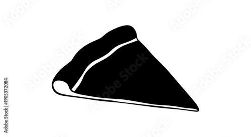 Simple Black Silhouette of a Pizza Slice.