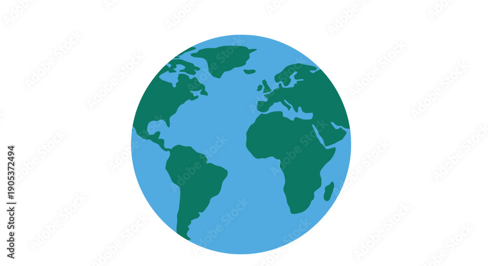 Fototapeta premium Stylized illustration of earth featuring continents and blue oceans high quality