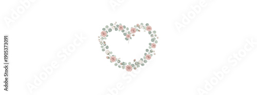 Heart-shaped floral arrangement viewed from directly above in a serene environment