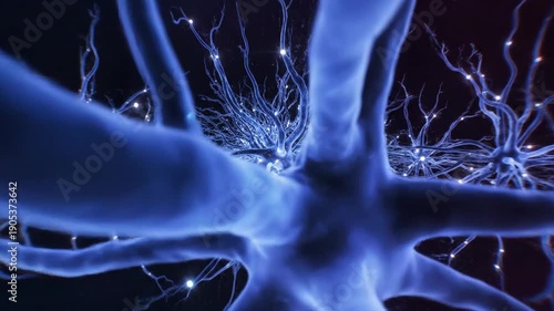 Abstract image of neural networks glowing pathways in action