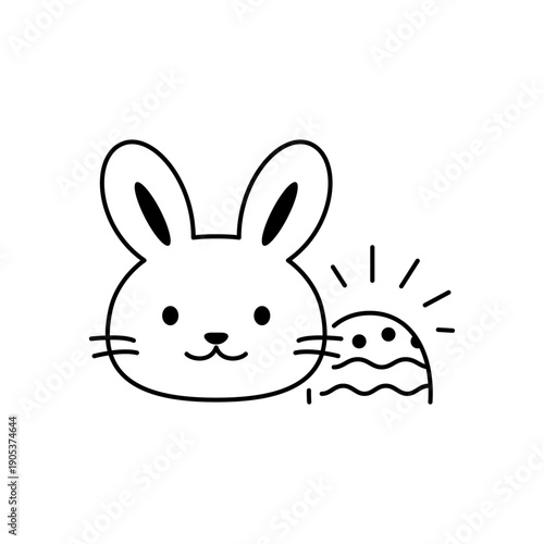 イースターバニーとイースターエッグをモチーフにしたアイコン