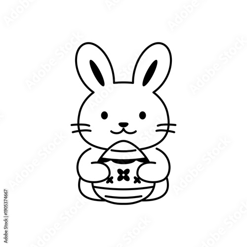 イースターバニーとイースターエッグをモチーフにしたアイコン