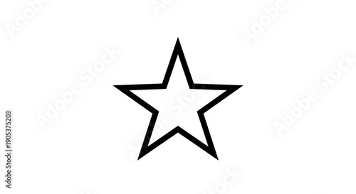 Simple Outline Star Icon Graphic Element.
