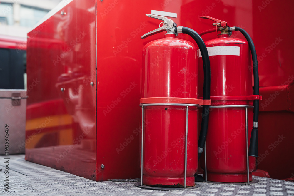 Obraz premium fire extinguisher ready for emergency response