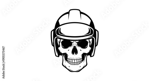 Skull Wearing Futuristic Helmet and Goggles Vector Art.