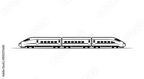 Sleek Modern HighSpeed Train Illustration 1.