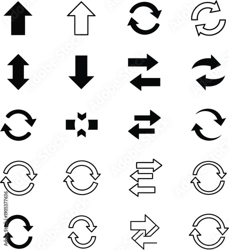 Collection of Directional Arrows and Symbols for User Interface Design