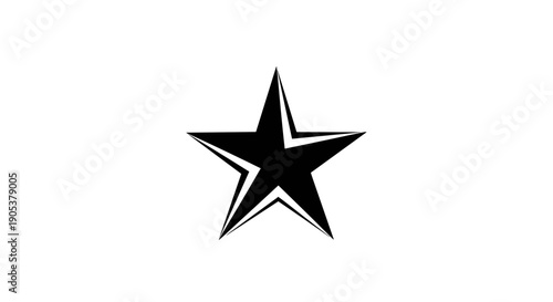 Stylized Black Star Icon with White Outline.