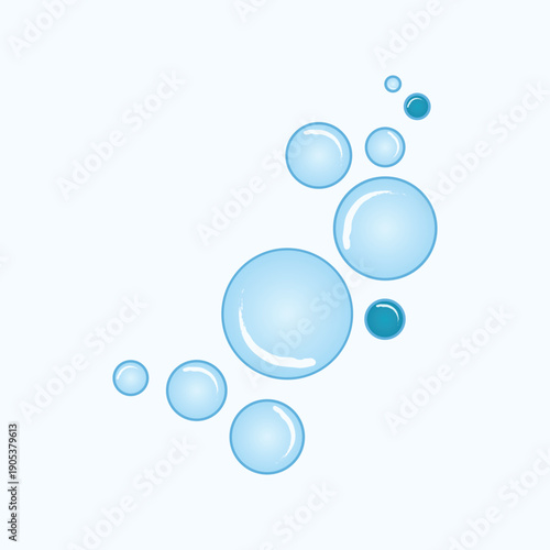 Aqua Bubble Cluster Background Element