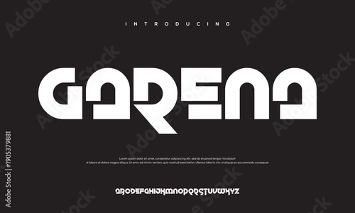 Modern Font Design on Dark Backdrop: A clean and modern font design on a dark background. The capital letters are clearly depicted, perfect for conveying ideas