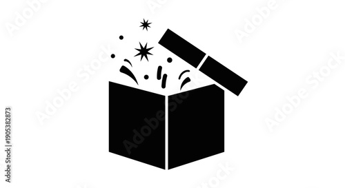 Surprise Gift Box with Magical Sparkles and Confetti.