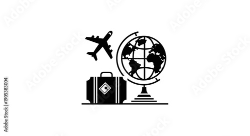 Travel and Global Exploration Icons Set.