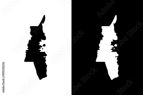 Bahrain Map Shape Silhouette Design. Monochrome Vector Illustration on White Background
