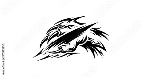 Tribal Eagle Head Tattoo Design 1.