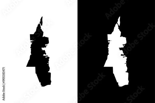 Bahrain Country Map Silhouette Icon. High Quality Black White Vector Graphic