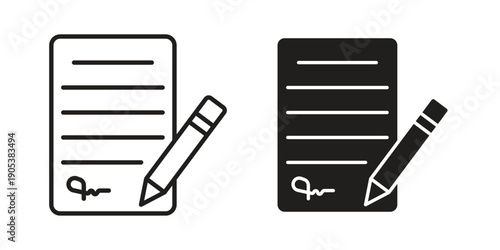 Agreement icons in simple black style symbol sign for apps and website
