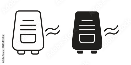 Air purifier icons in simple black style symbol sign for apps and website