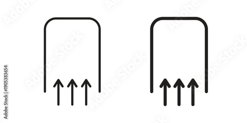 Air suction icons in simple black style symbol sign for apps and website
