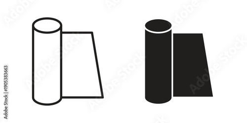 Aluminum foil icons in simple black style symbol sign for apps and website