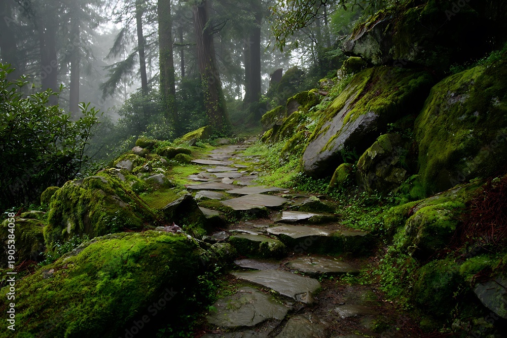 Fototapeta premium stone path in the forest