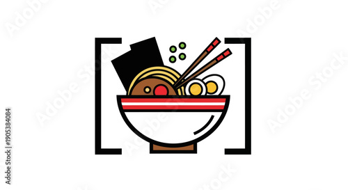 Graphic illustration of ramen bowl